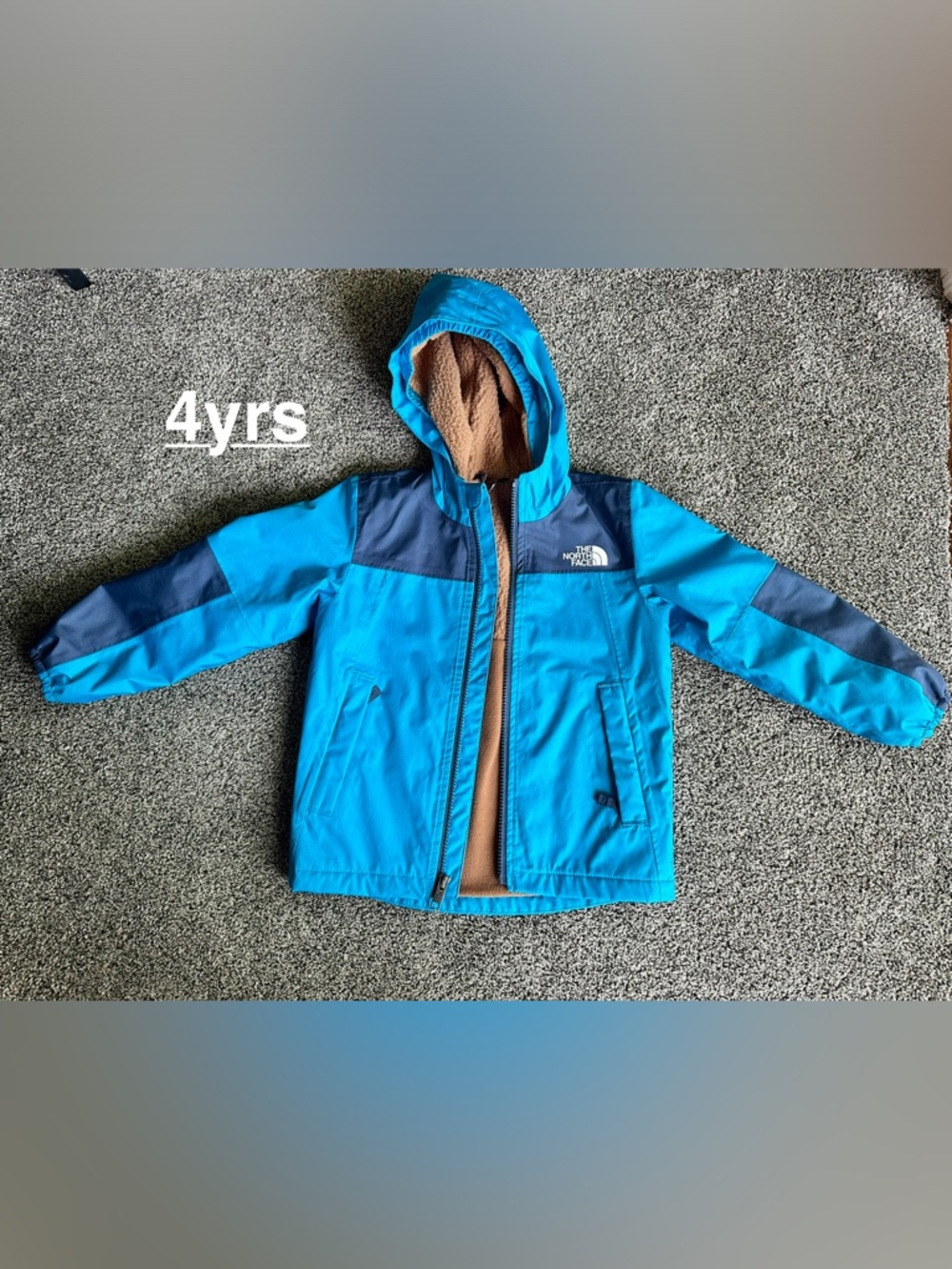 The North Face Bright Blue and Navy Kids Hooded Jacket